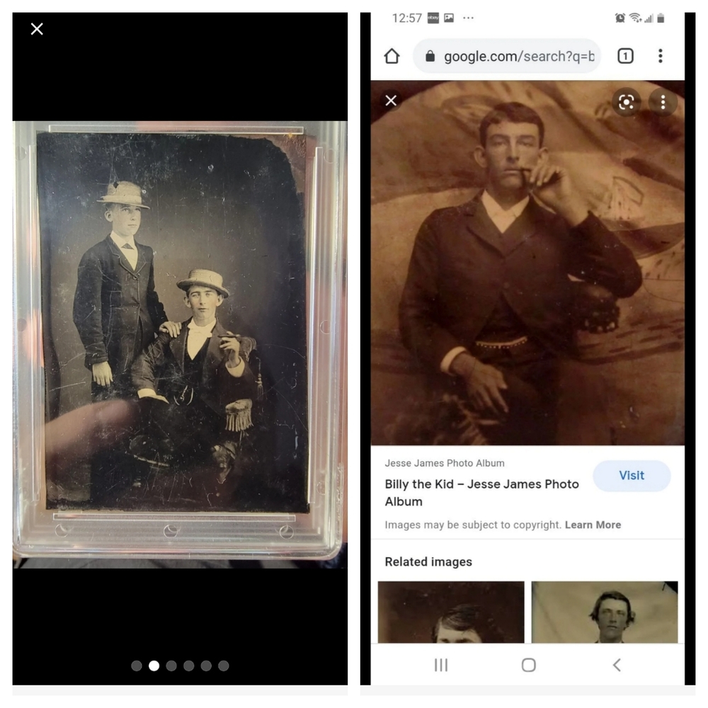 1880's Billy the Kid and Tom Foliard tintype original